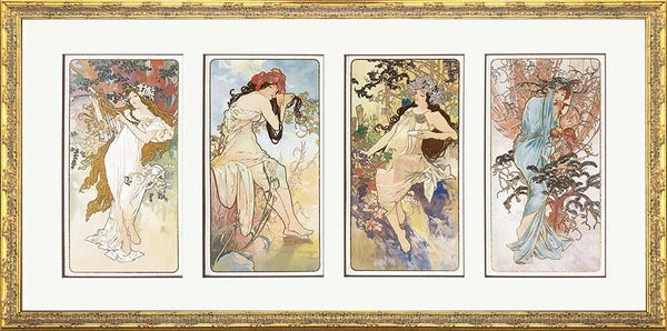 アートパネル アルフォン・ミュシャ Alphonse Mucha Four seasons(春夏秋冬)