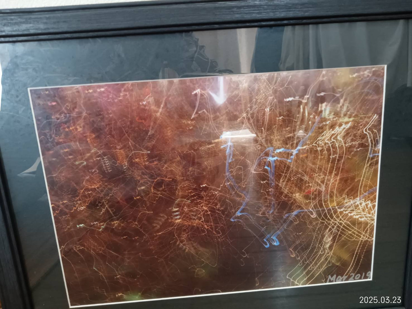 Artwork based on the trail of light